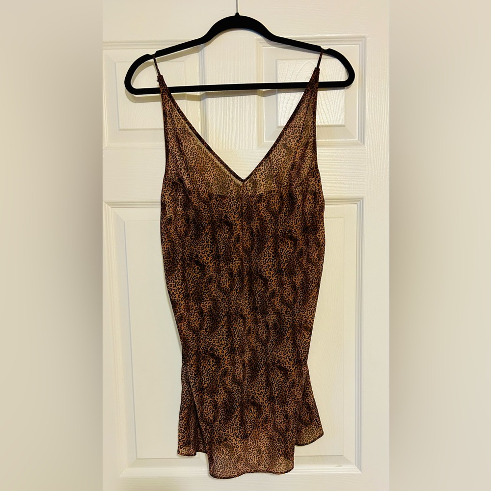 Victoria’s Secret 90s Sheer Leopard Print Slip Size Large